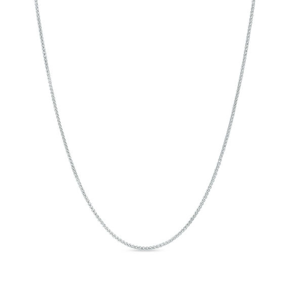 Zales Ladies' Adjustable 1.1mm Wheat Chain Necklace in 14K White Gold - 30\