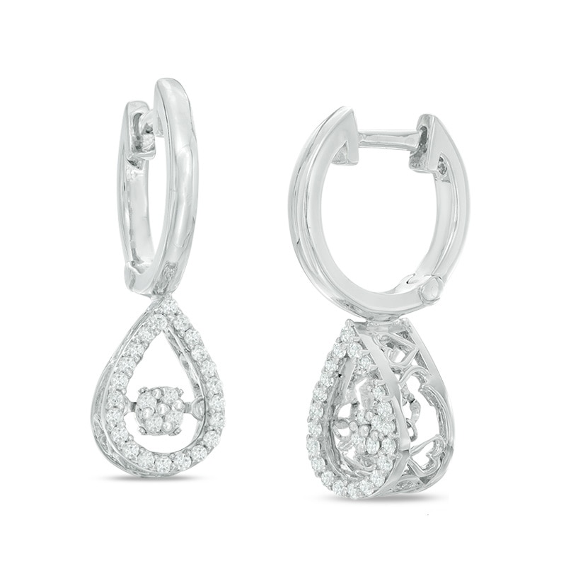 0.23 CT. T.W. Composite Diamond Pear-Shaped Drop Earrings in Sterling Silver