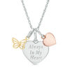 Thumbnail Image 0 of Three Piece Butterfly, Heart, and "Always In My Heart" Charms Pendant in Sterling Silver and 10K Two-Tone Gold