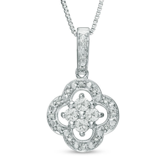 1/3 CT. T.W. Diamond Clover Pendant in 