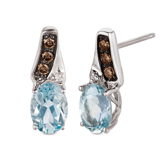 Le Vian Oval Sea Blue Aquamarine And 1 10 Ct T W Diamond Drop Le Vian Oval Sea Blue Aquamarine And 1 10 Ct T W Diamond