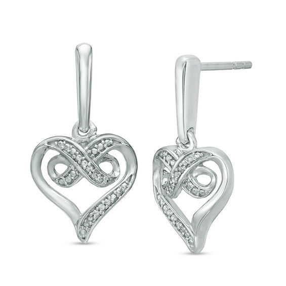 heart dangly silver earrings heart dangle silver earrings Heart dangle earrings Love Heart Shape Earrings