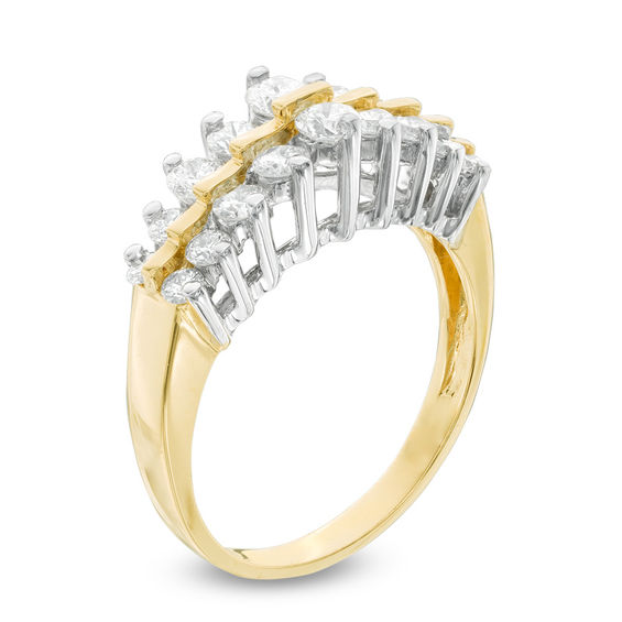 1 CT. T.W. Diamond Two Row Anniversary Ring in 14K Gold Anniversary