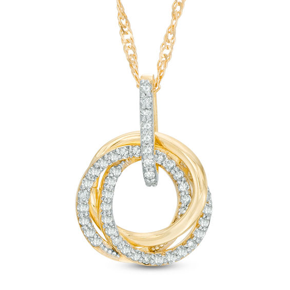 1/4 CT. T.W. Diamond Triple Infinity Loop Pendant in 10K Gold Diamond