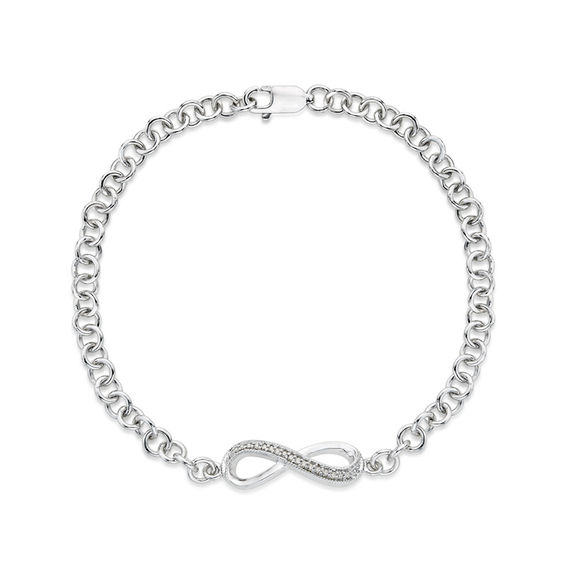 Diamond Accent Infinity Link Bracelet in Sterling Silver View All