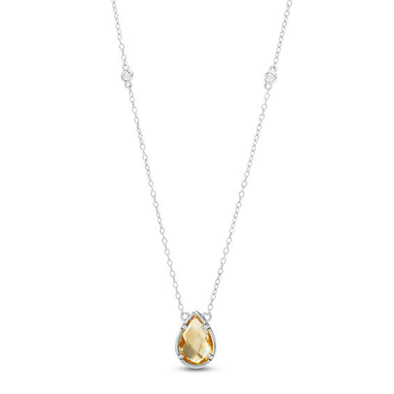 Pear-Shaped Citrine and White Topaz 