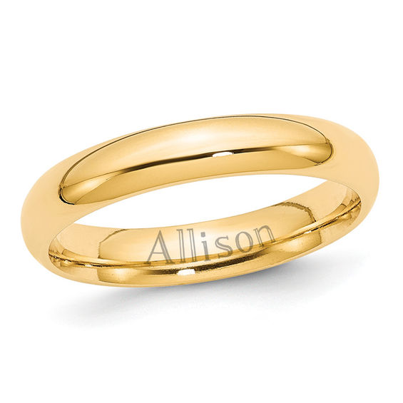 Ladies' 4.0mm Engraved Comfort Fit Wedding Band in 14K Gold (16