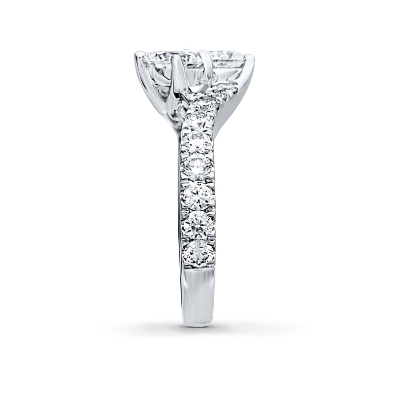 Ever Us® 3 CT. T.W. Two-Stone Diamond Bypass Ring in 14K White Gold