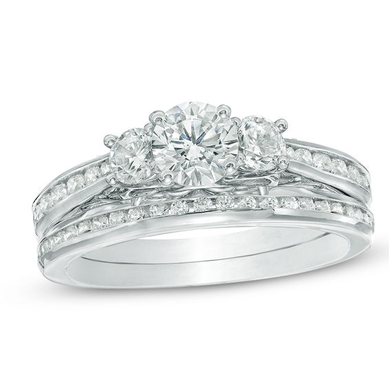 three stone bridal set