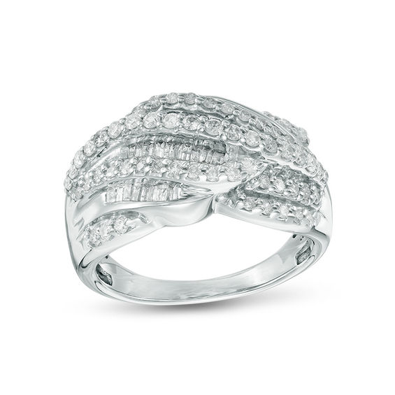 1 CT. T.W. Diamond Woven Ring in Sterling Silver Online Exclusives
