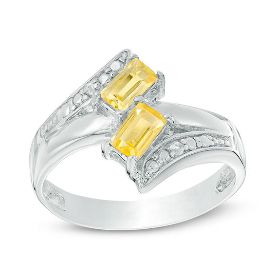 Top Quality Golden Topaz Ring Emerald Cut Sterling Silver November Birthstone Ring for Women