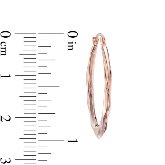 Oval Twisted Hoop Earrings in 10K Rose Gold Online Exclusives