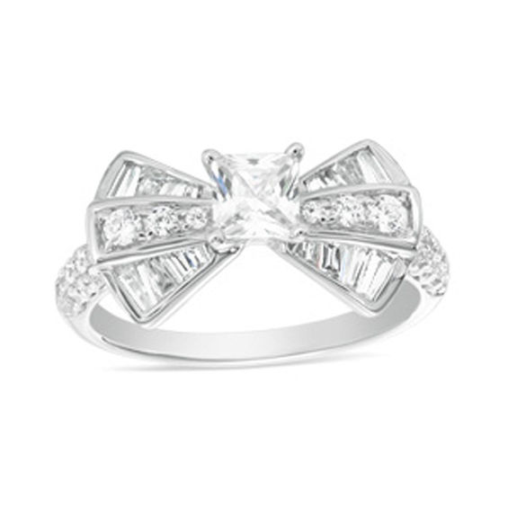 11/4 CT. T.W. PrincessCut Diamond Bow Tie Engagement Ring in 14K