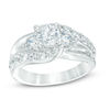Thumbnail Image 0 of 2 CT. T.W. Diamond Past Present Future® Bypass Engagement Ring in 14K White Gold