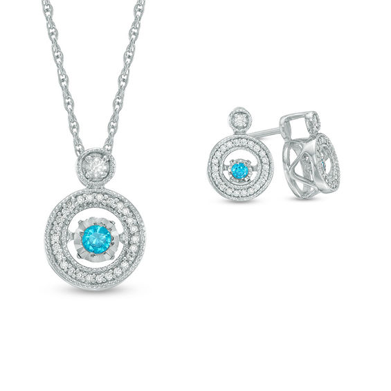 Unstoppable Love 1 3 Ct T W Enhanced Blue And White Diamond T W Enhanced Blue And White Diamond Pendant
