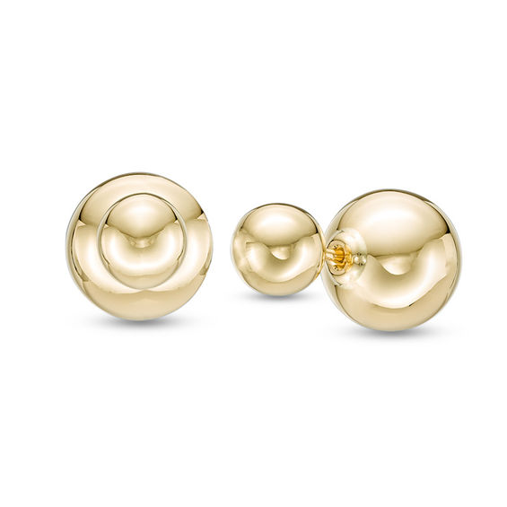 Double Ball Reversible Stud Earrings in 14K Gold Online Exclusives