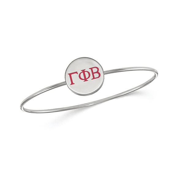 Red Enamel Gamma Phi Beta Sorority Slip On Bangle In Sterling Silver Red Enamel Gamma Phi Beta Sorority Slip On Bangle In Sterling Silver