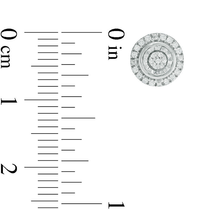 Main Image 2 of 1/6 CT. T.W. Composite Diamond Frame Stud Earrings in Sterling Silver