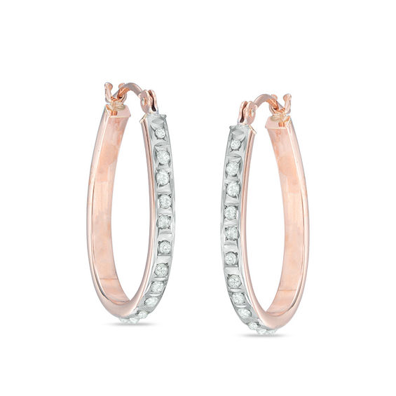 Diamond Fascination Small Pear Shaped Hoop Earrings In 14k Rose Diamond Fascination Small Pear Shaped Hoop Earrings In 14k Rose Gold