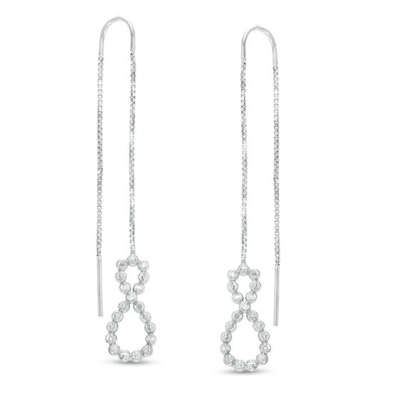 1/10 CT. T.W. Diamond Vertical Infinity Threader Earrings in Sterling Silver Silver and