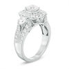 Thumbnail Image 1 of Celebration Ideal 2 CT. T.W. Cushion-Cut Diamond Three Stone Frame Engagement Ring in 14K White Gold (I/I1)