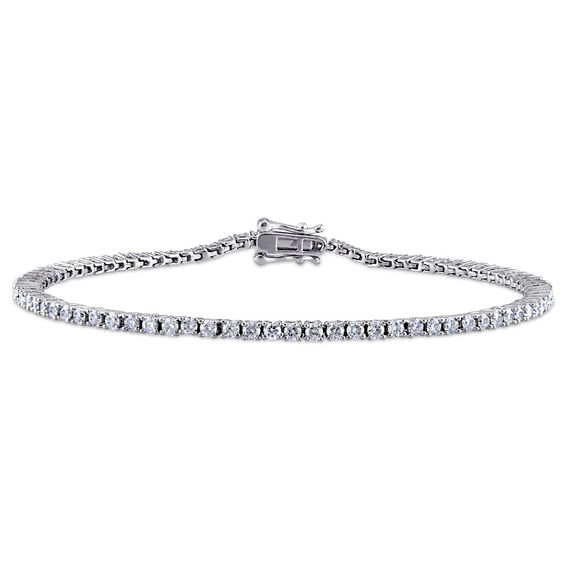 2 Ct T W Diamond Tennis Bracelet In 10k White Gold 7 25 2 Ct T W Diamond Tennis Bracelet In 10k White Gold 7 25