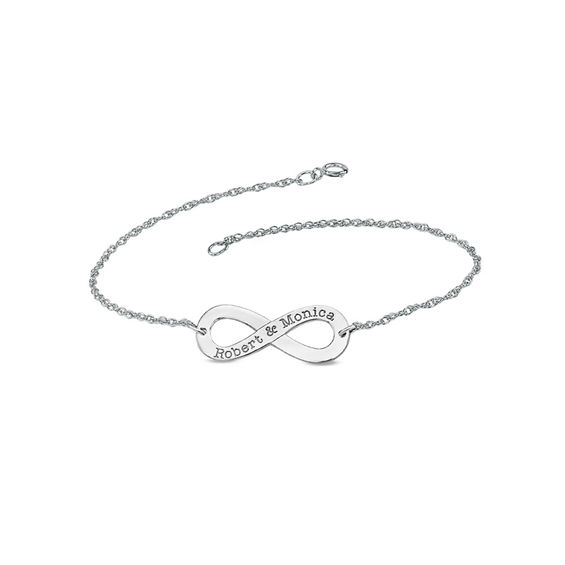 S Infinity Bracelet In 14k White Gold 2 Names 7 25 S Infinity Bracelet In 14k White Gold 2 Names 7 25