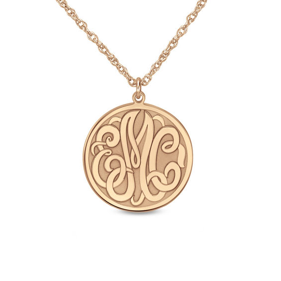 personalized monogram disc pendant