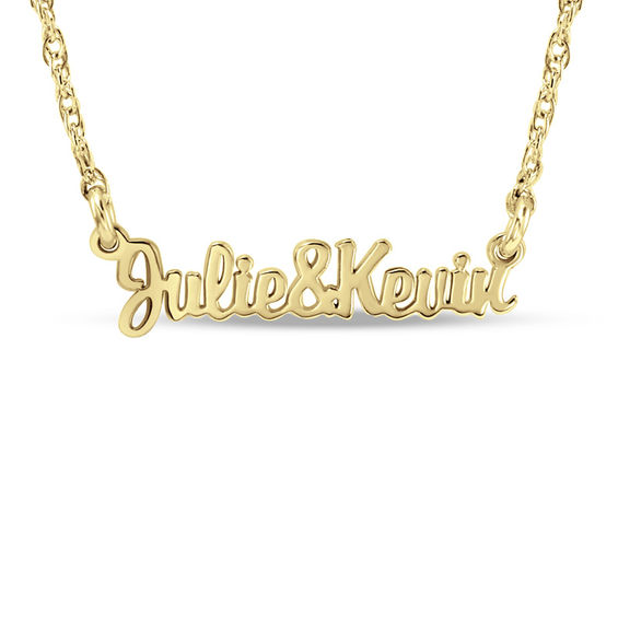 couple s name necklace in 14k gold 2 names personalized