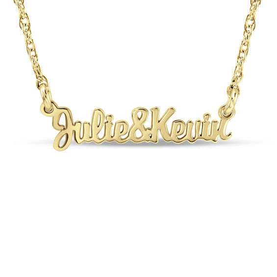 couple s name necklace in 10k gold 2 names personalized