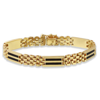 Mens gold and hotsell black onyx bracelet