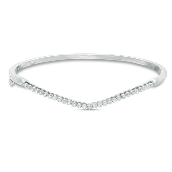 1/8 CT. T.W. Diamond VShaped Bangle in Sterling Silver View All Bracelets Bracelets Zales