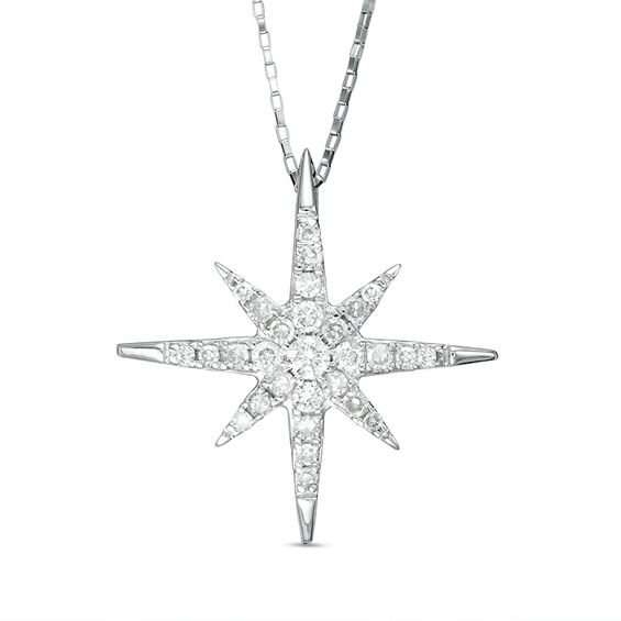 1/5 CT. T.W. Diamond Starburst Pendant 