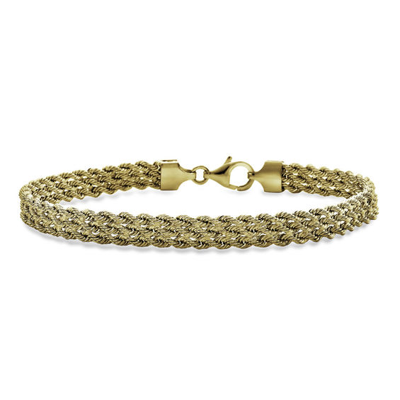 Made In Italy 5 8mm Triple Rope Chain Bracelet 14k Gold 7 25 Made In Italy 5 8mm Triple Rope Chain Bracelet 14k Gold 7 25