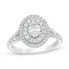 Thumbnail Image 0 of Celebration Ideal 1-1/4 CT. T.W. Oval Diamond Double Frame Engagement Ring in 14K White Gold (I/I1)
