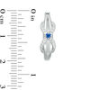 Thumbnail Image 1 of Vera Wang Love Collection 1/4 CT. T.W. Diamond and Blue Sapphire Infinity Hoop Earrings in Sterling Silver