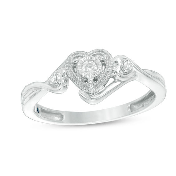 Cherished Promise Collection™ Diamond Accent VintageStyle Heart Promise Ring in 10K White Gold