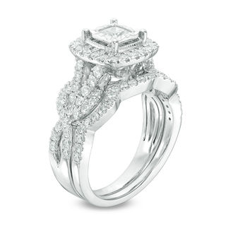 1-1/2 CT. T.W. Princess-Cut Diamond Frame Vintage-Style
