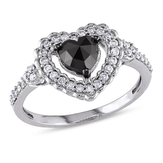 2.30 Carat Black heart Cut diamond wedding engagement ring in 925 sterling silver/ heart ring/ Black ring/ christmas gift for womens/ gifts
