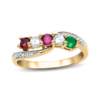 5 stone on sale birthstone ring