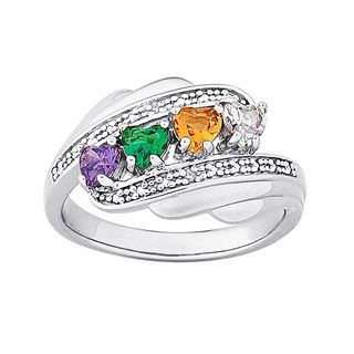 Mothers' Heart-Shaped Simulated Birthstone and Diamond ...