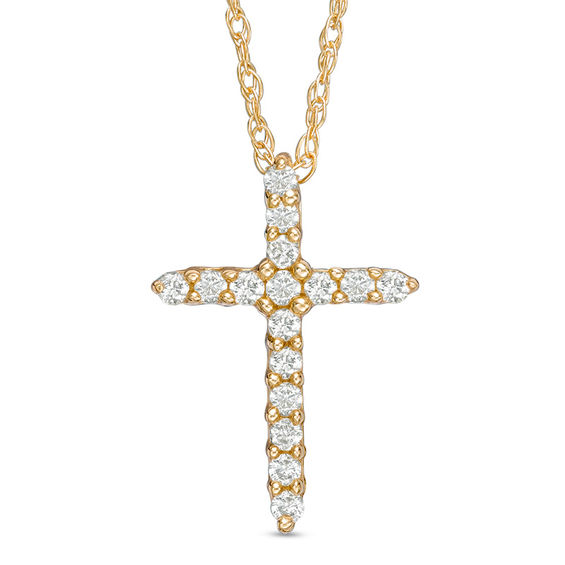 1/8 CT. T.W. Diamond Cross Pendant in 14K Gold Diamond Necklaces