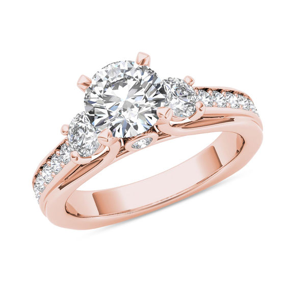 2Ct Round Cut Diamond ThreeStone Women's Engagement Ring 14K Yellow Gold Finish