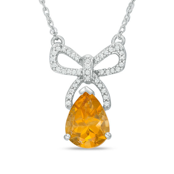 T.W. Diamond Bow Necklace 