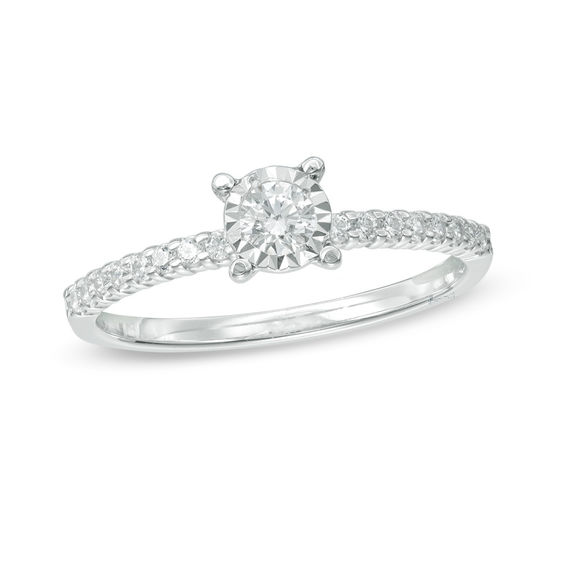 0.33ct Round Diamond Ladies Cluster Fancy Anniversary Engagement Ring 14K Gold 