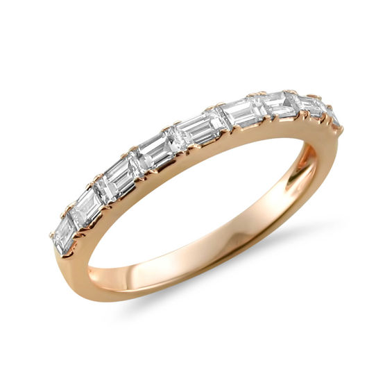1/2 CT. T.W. Baguette Diamond Wedding Band in 14K Rose Gold (H/VS2