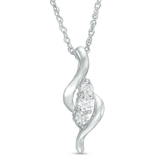 Curve Pendant in 10K White Gold 