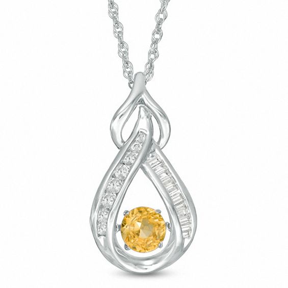 White Sapphire Flame Pendant 