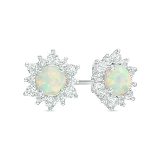 White Opal with Sapphire Earrings  White Teardrop Opal Silver Earrings  October Birthstone  Smooth Opal  925 Sterling Silver