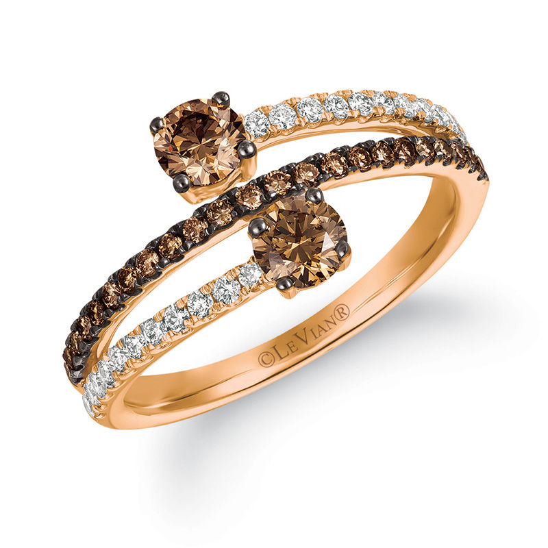 Le Vian Chocolate Diamonds® 7/8 CT. T.W. Diamond Bypass Coil Ring in